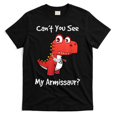 Funny Get Well Broken Arm Gift Dinosaur With A Cast T-Shirt