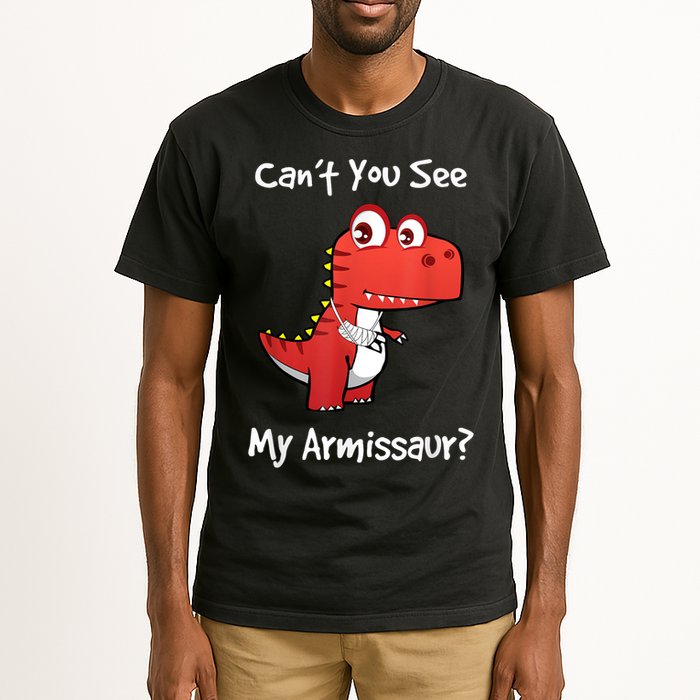 Funny Get Well Broken Arm Gift Dinosaur With A Cast Tall T-Shirt