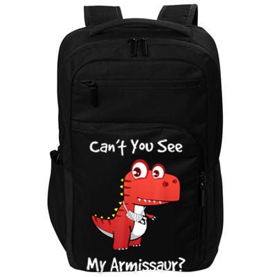 Funny Get Well Broken Arm Gift Dinosaur With A Cast Impact Tech Backpack