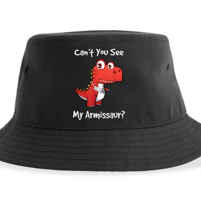 Funny Get Well Broken Arm Gift Dinosaur With A Cast Sustainable Bucket Hat