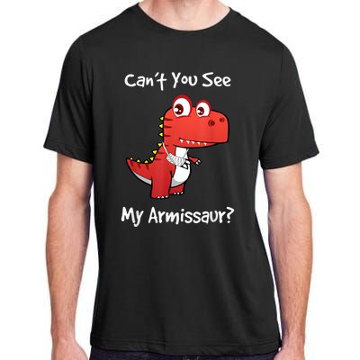 Funny Get Well Broken Arm Gift Dinosaur With A Cast Adult ChromaSoft Performance T-Shirt