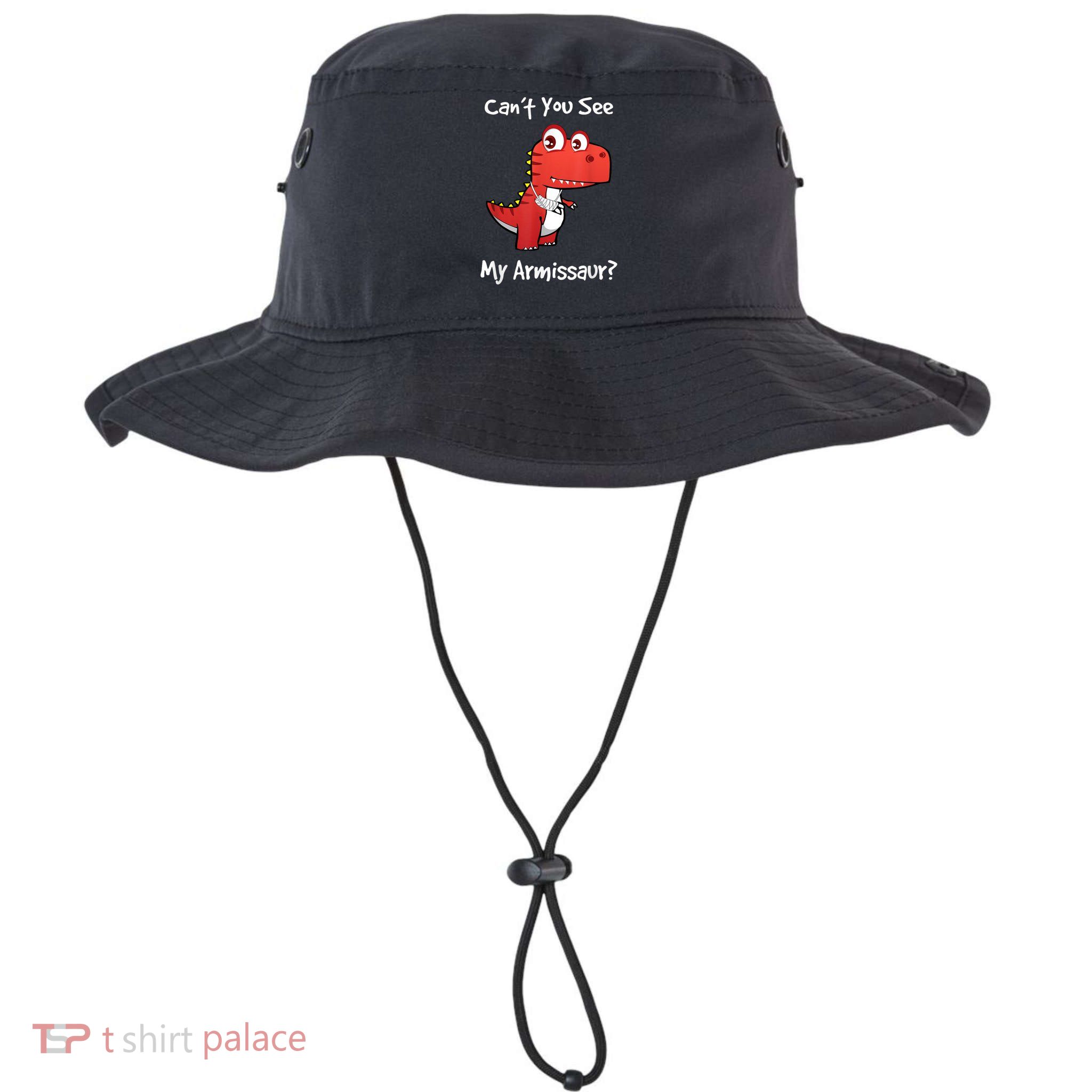 Funny Get Well Broken Arm Gift Dinosaur With A Cast Bucket Hat