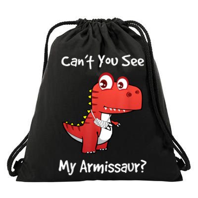 Funny Get Well Broken Arm Gift Dinosaur With A Cast Drawstring Bag