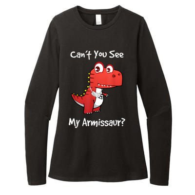 Funny Get Well Broken Arm Gift Dinosaur With A Cast Womens CVC Long Sleeve Shirt