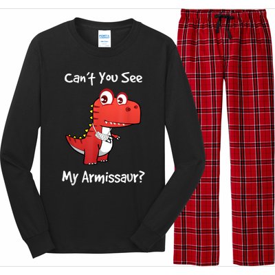 Funny Get Well Broken Arm Gift Dinosaur With A Cast Long Sleeve Pajama Set