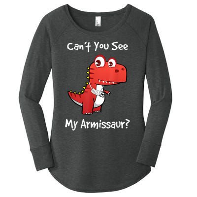 Funny Get Well Broken Arm Gift Dinosaur With A Cast Women's Perfect Tri Tunic Long Sleeve Shirt