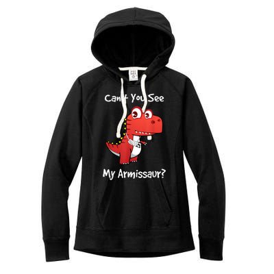 Funny Get Well Broken Arm Gift Dinosaur With A Cast Women's Fleece Hoodie