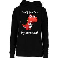 Funny Get Well Broken Arm Gift Dinosaur With A Cast Womens Funnel Neck Pullover Hood