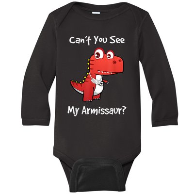 Funny Get Well Broken Arm Gift Dinosaur With A Cast Baby Long Sleeve Bodysuit