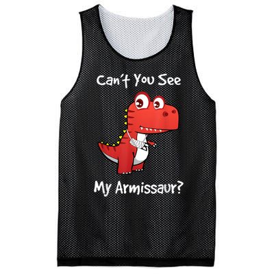 Funny Get Well Broken Arm Gift Dinosaur With A Cast Mesh Reversible Basketball Jersey Tank