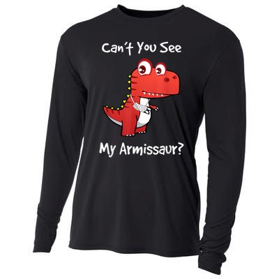 Funny Get Well Broken Arm Gift Dinosaur With A Cast Cooling Performance Long Sleeve Crew