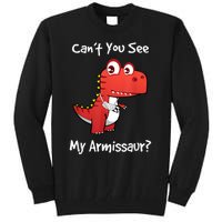 Funny Get Well Broken Arm Gift Dinosaur With A Cast Tall Sweatshirt