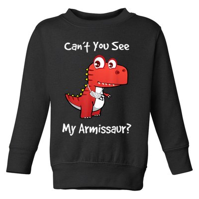 Funny Get Well Broken Arm Gift Dinosaur With A Cast Toddler Sweatshirt