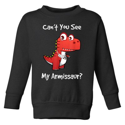 Funny Get Well Broken Arm Gift Dinosaur With A Cast Toddler Sweatshirt