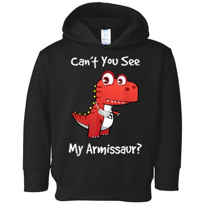 Funny Get Well Broken Arm Gift Dinosaur With A Cast Toddler Hoodie