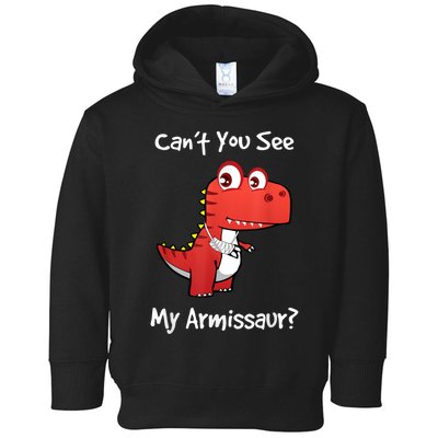 Funny Get Well Broken Arm Gift Dinosaur With A Cast Toddler Hoodie