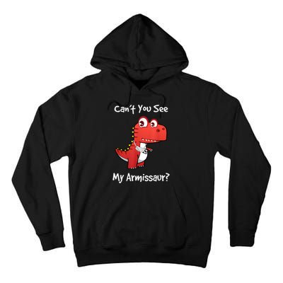 Funny Get Well Broken Arm Gift Dinosaur With A Cast Tall Hoodie