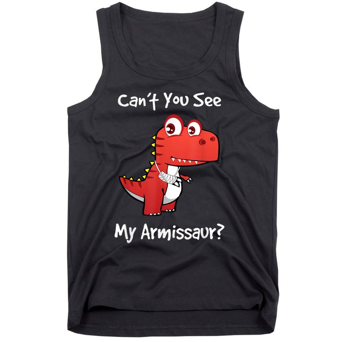 Funny Get Well Broken Arm Gift Dinosaur With A Cast Tank Top