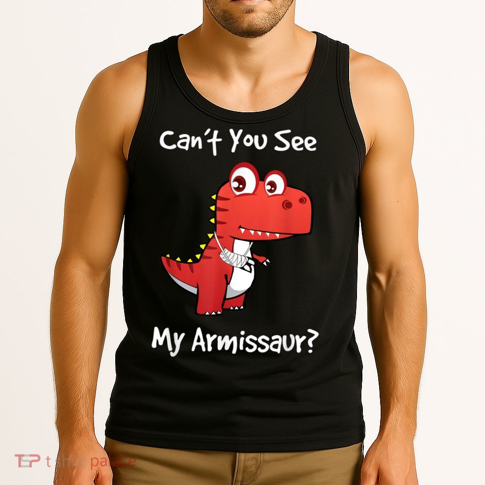 Funny Get Well Broken Arm Gift Dinosaur With A Cast Tank Top