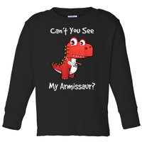 Funny Get Well Broken Arm Gift Dinosaur With A Cast Toddler Long Sleeve Shirt