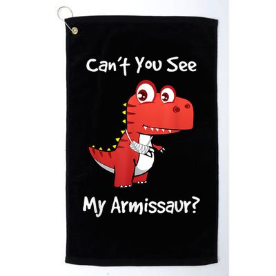 Funny Get Well Broken Arm Gift Dinosaur With A Cast Golf Towel