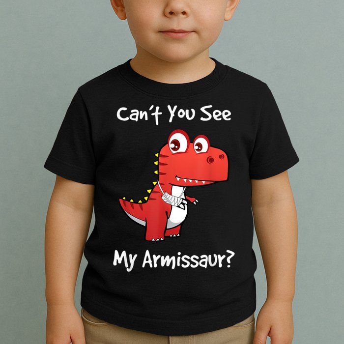 Funny Get Well Broken Arm Gift Dinosaur With A Cast Toddler T-Shirt