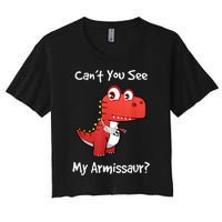 Funny Get Well Broken Arm Gift Dinosaur With A Cast Women's Crop Top Tee