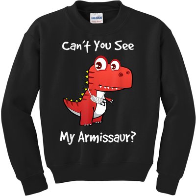 Funny Get Well Broken Arm Gift Dinosaur With A Cast Kids Sweatshirt