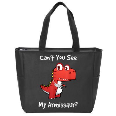 Funny Get Well Broken Arm Gift Dinosaur With A Cast Zip Tote Bag