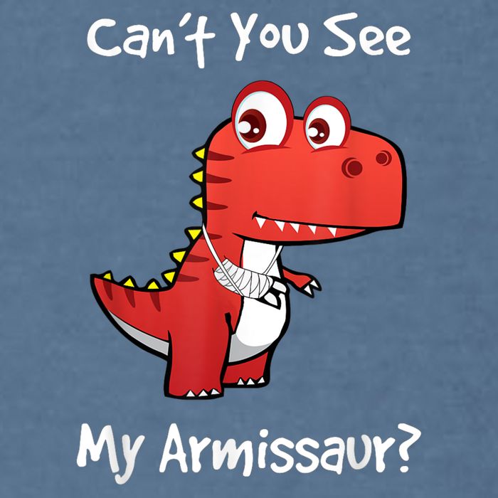 Funny Get Well Broken Arm Gift Dinosaur With A Cast Garment-Dyed Sweatshirt