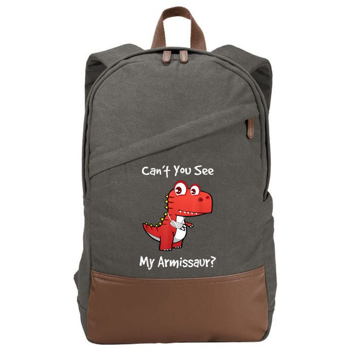 Funny Get Well Broken Arm Gift Dinosaur With A Cast Cotton Canvas Backpack