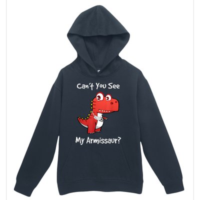 Funny Get Well Broken Arm Gift Dinosaur With A Cast Urban Pullover Hoodie