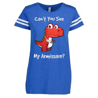 Funny Get Well Broken Arm Gift Dinosaur With A Cast Enza Ladies Jersey Football T-Shirt