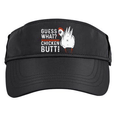 Funny Guess What Chicken Butt! White Adult Drive Performance Visor