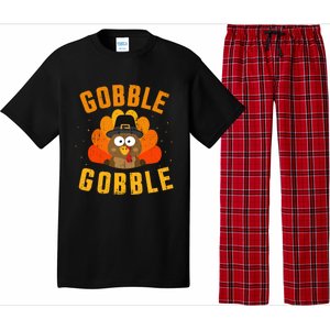 Funny Gobble With Cute Turkey For Thanksgiving Dinner Meaningful Gift Pajama Set