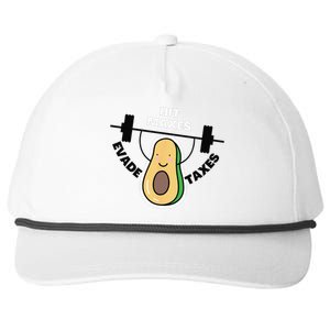 Funny Gym Weightlifting Hit Maxes Evade Taxes Workout Snapback Five-Panel Rope Hat