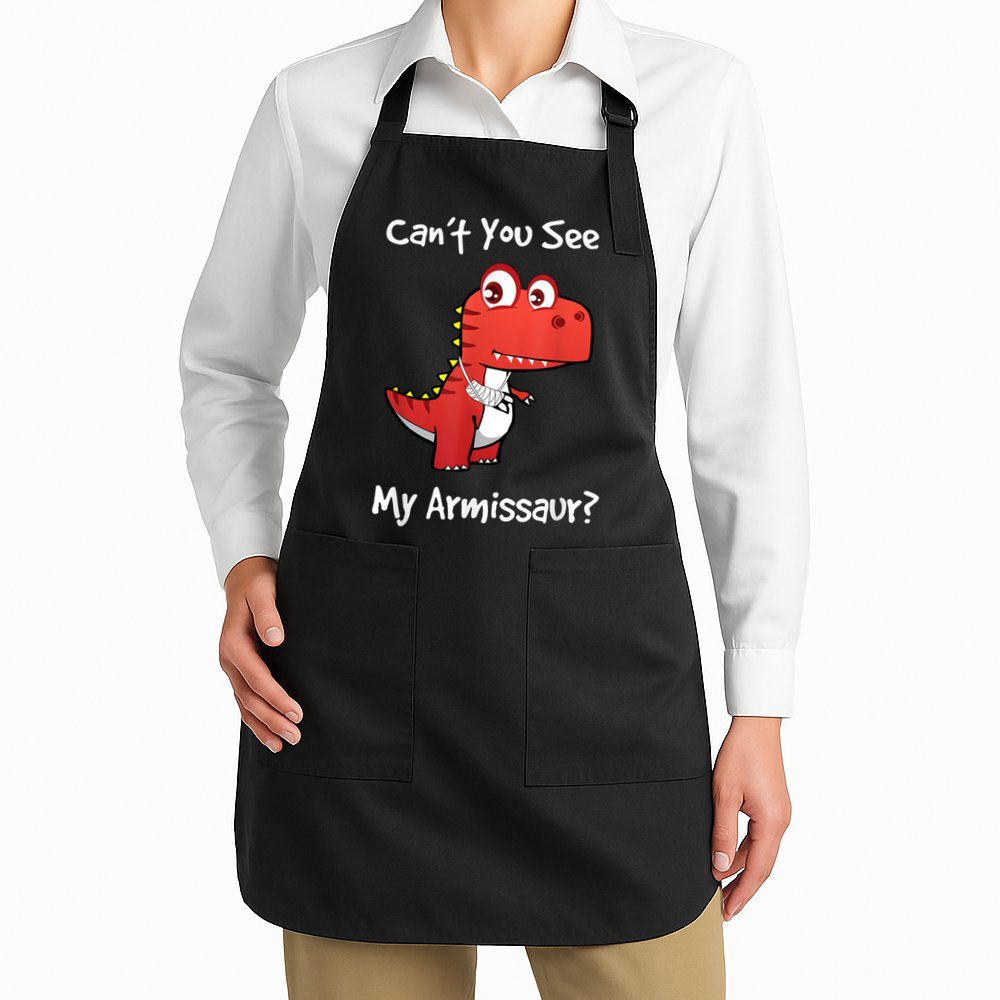 Funny Get Well Broken Arm Dinosaur With A Cast Apron