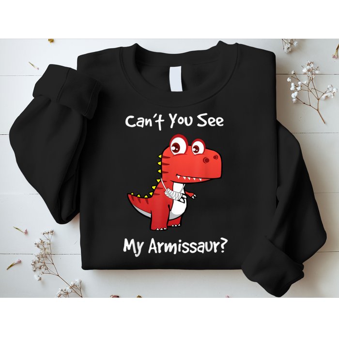 Funny Get Well Broken Arm Dinosaur With A Cast Sweatshirt