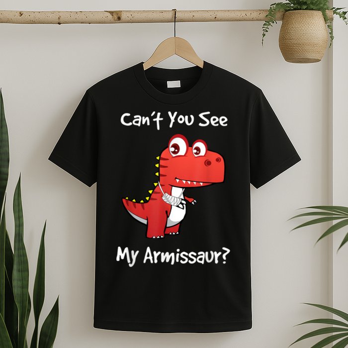 Funny Get Well Broken Arm Dinosaur With A Cast T-Shirt