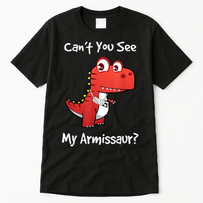 Funny Get Well Broken Arm Dinosaur With A Cast Tall T-Shirt