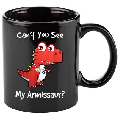 Funny Get Well Broken Arm Dinosaur With A Cast 11oz C Handle Ceramic Mug