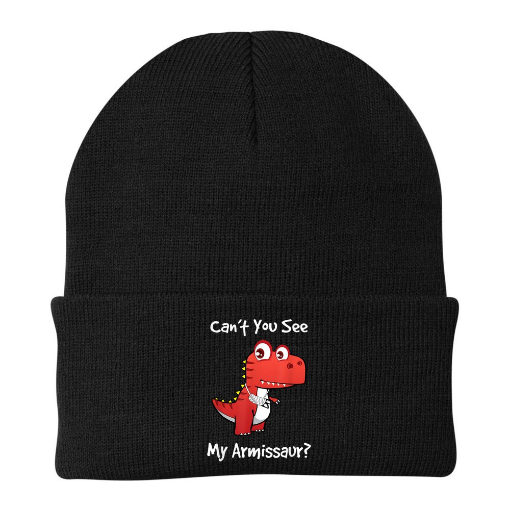 Funny Get Well Broken Arm Dinosaur With A Cast Beanie
