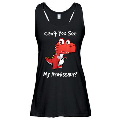 Funny Get Well Broken Arm Dinosaur With A Cast Ladies Essential Flowy Tank