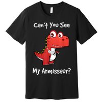 Funny Get Well Broken Arm Dinosaur With A Cast Premium T-Shirt