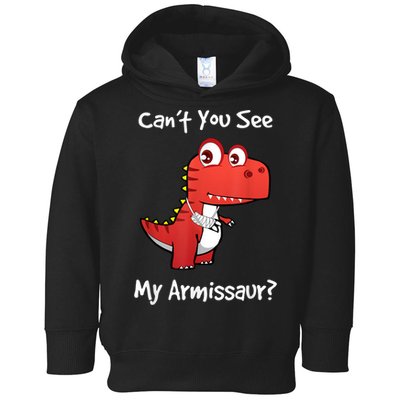 Funny Get Well Broken Arm Dinosaur With A Cast Toddler Hoodie