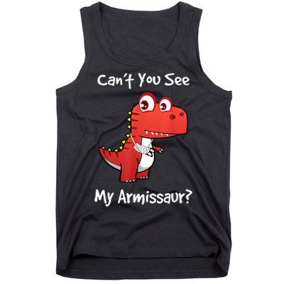 Funny Get Well Broken Arm Dinosaur With A Cast Tank Top
