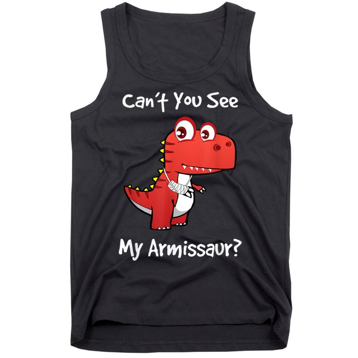 Funny Get Well Broken Arm Dinosaur With A Cast Tank Top