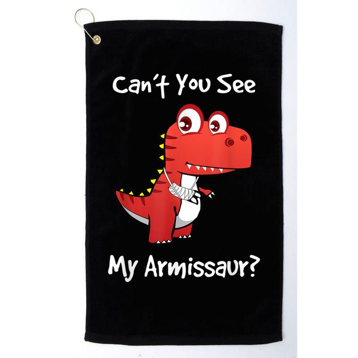 Funny Get Well Broken Arm Dinosaur With A Cast Golf Towel