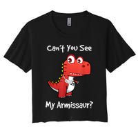 Funny Get Well Broken Arm Dinosaur With A Cast Crop Top