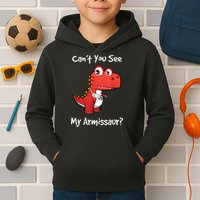 Funny Get Well Broken Arm Dinosaur With A Cast Kids Hoodie